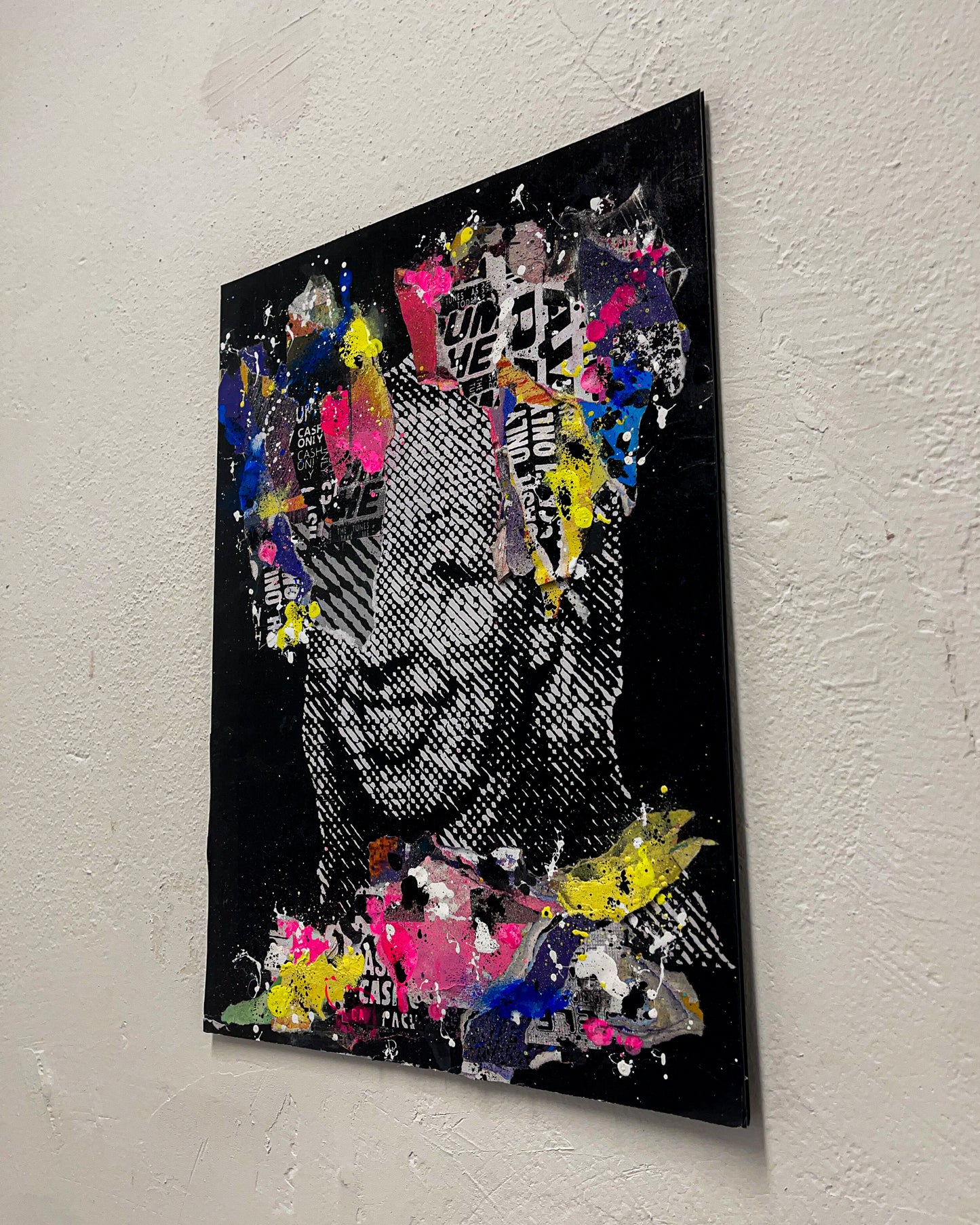 Sam Shrug - 'Raver Babe Five, Hoxton' original mixed media on correx board