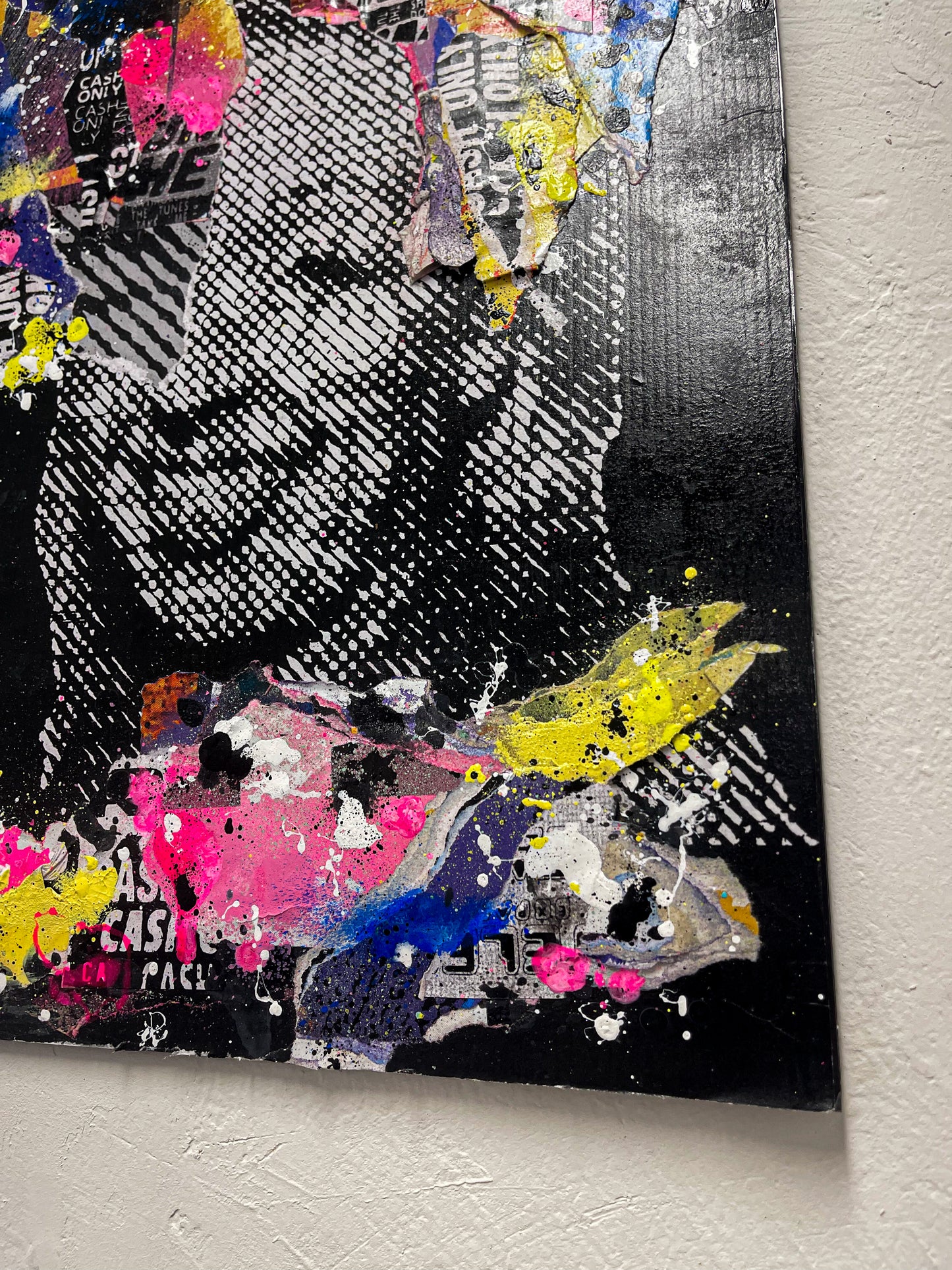 Sam Shrug - 'Raver Babe Five, Hoxton' original mixed media on correx board