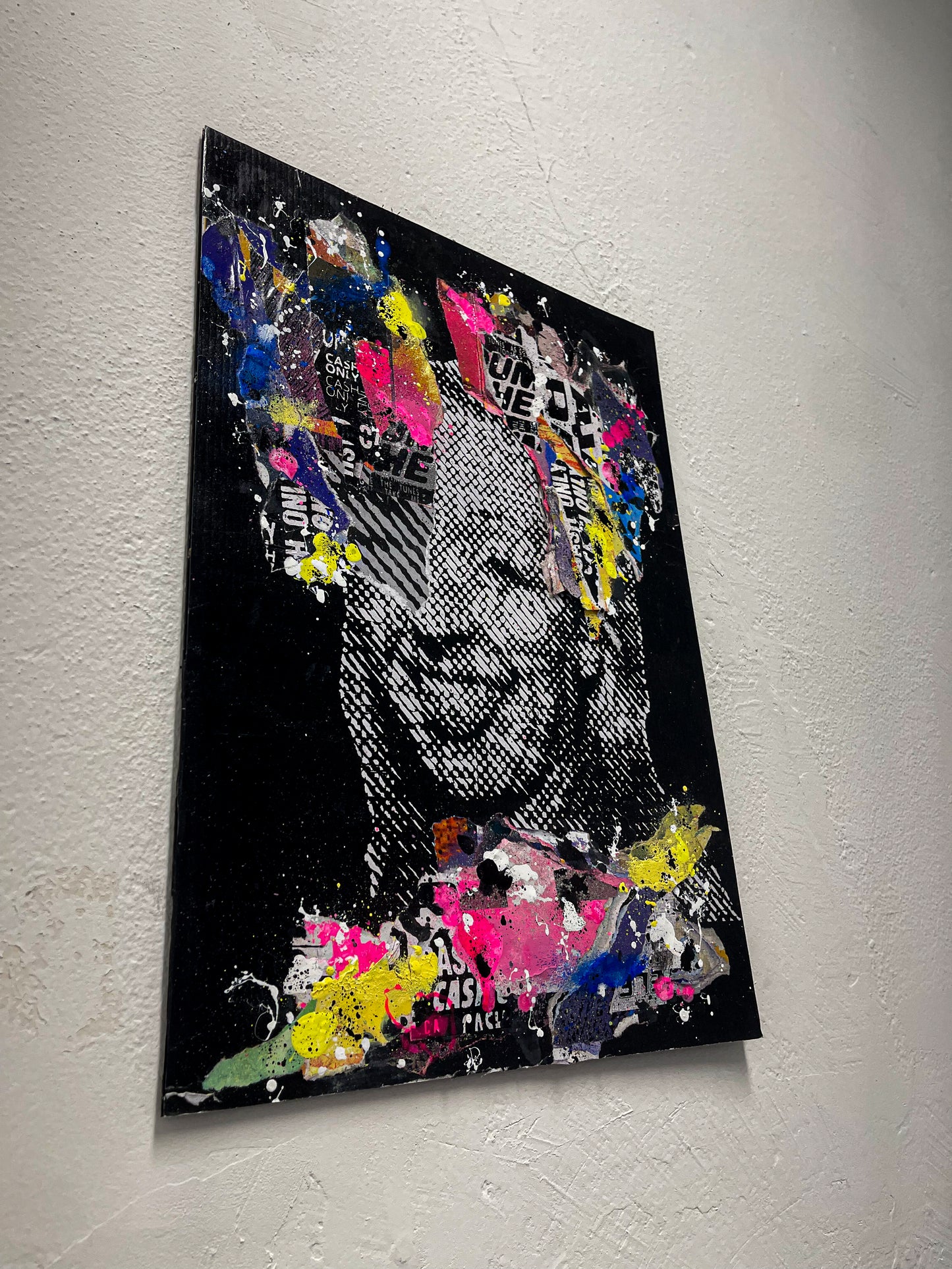 Sam Shrug - 'Raver Babe Five, Hoxton' original mixed media on correx board
