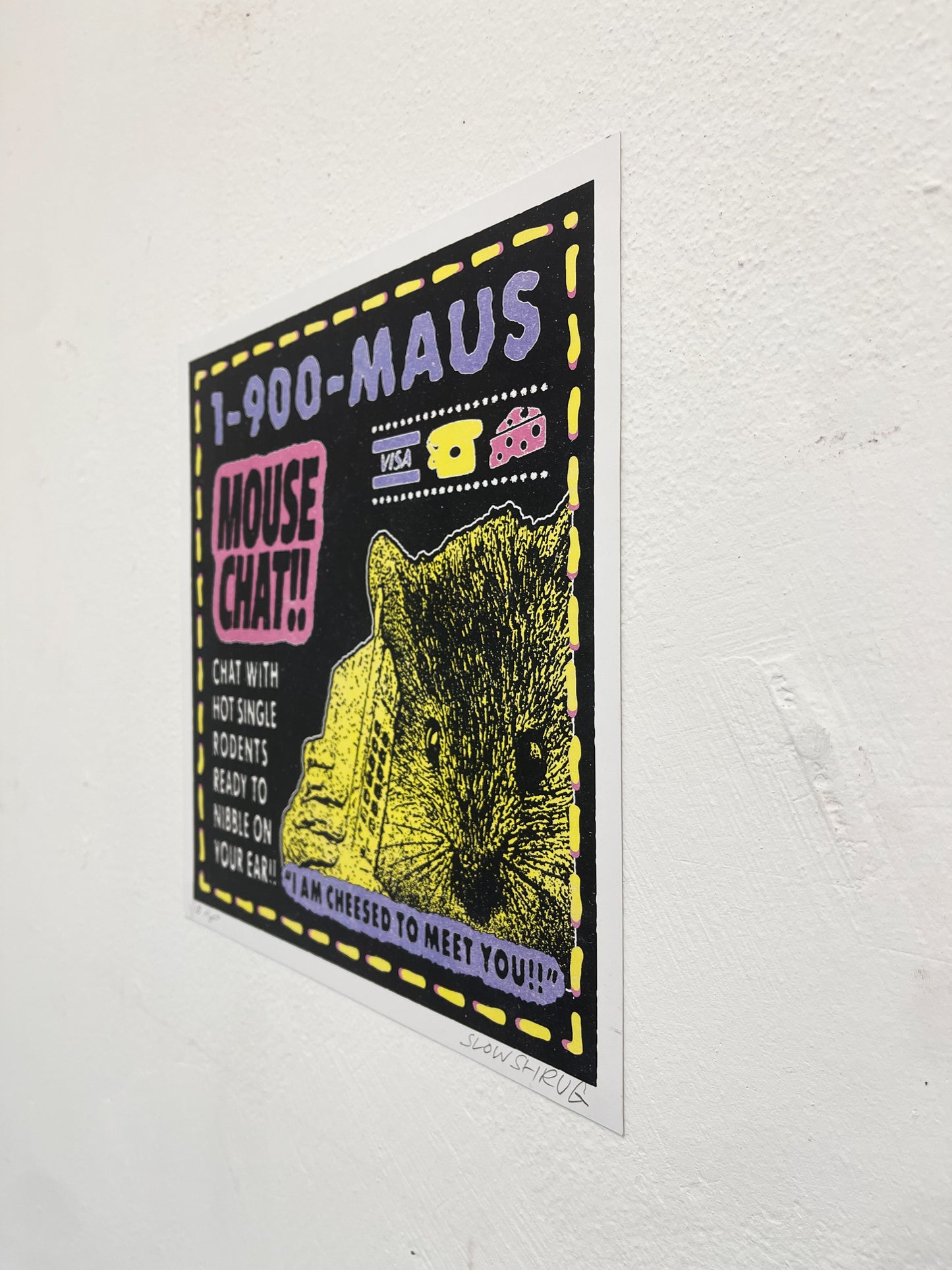 Slow Shrug '1-900-MAUS' first edition print for rodent lovers