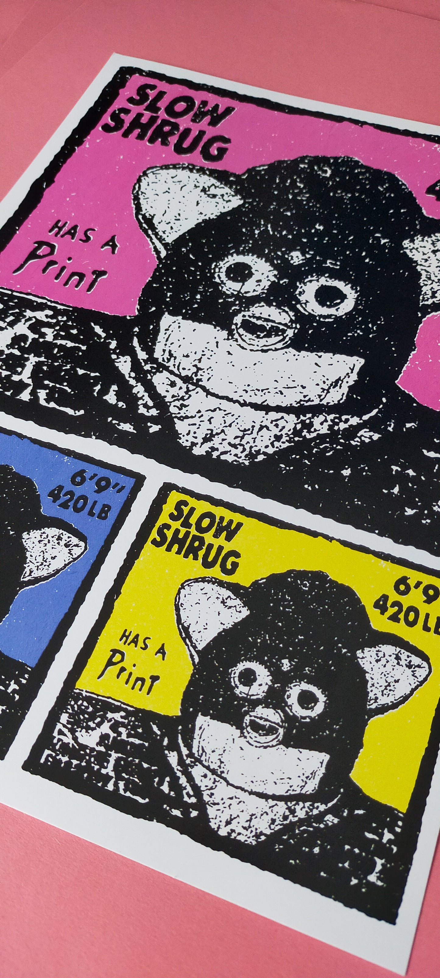 Slow Shrug Has a Print [pink colourway, SIGNED]
