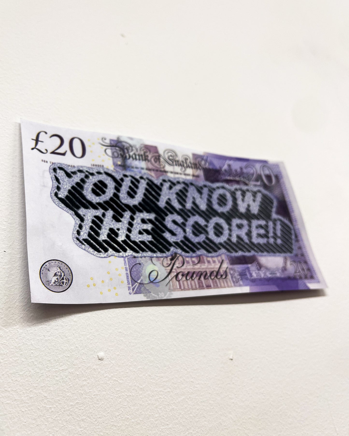 Sam Shrug 'You Know the Score' Fake £20 note