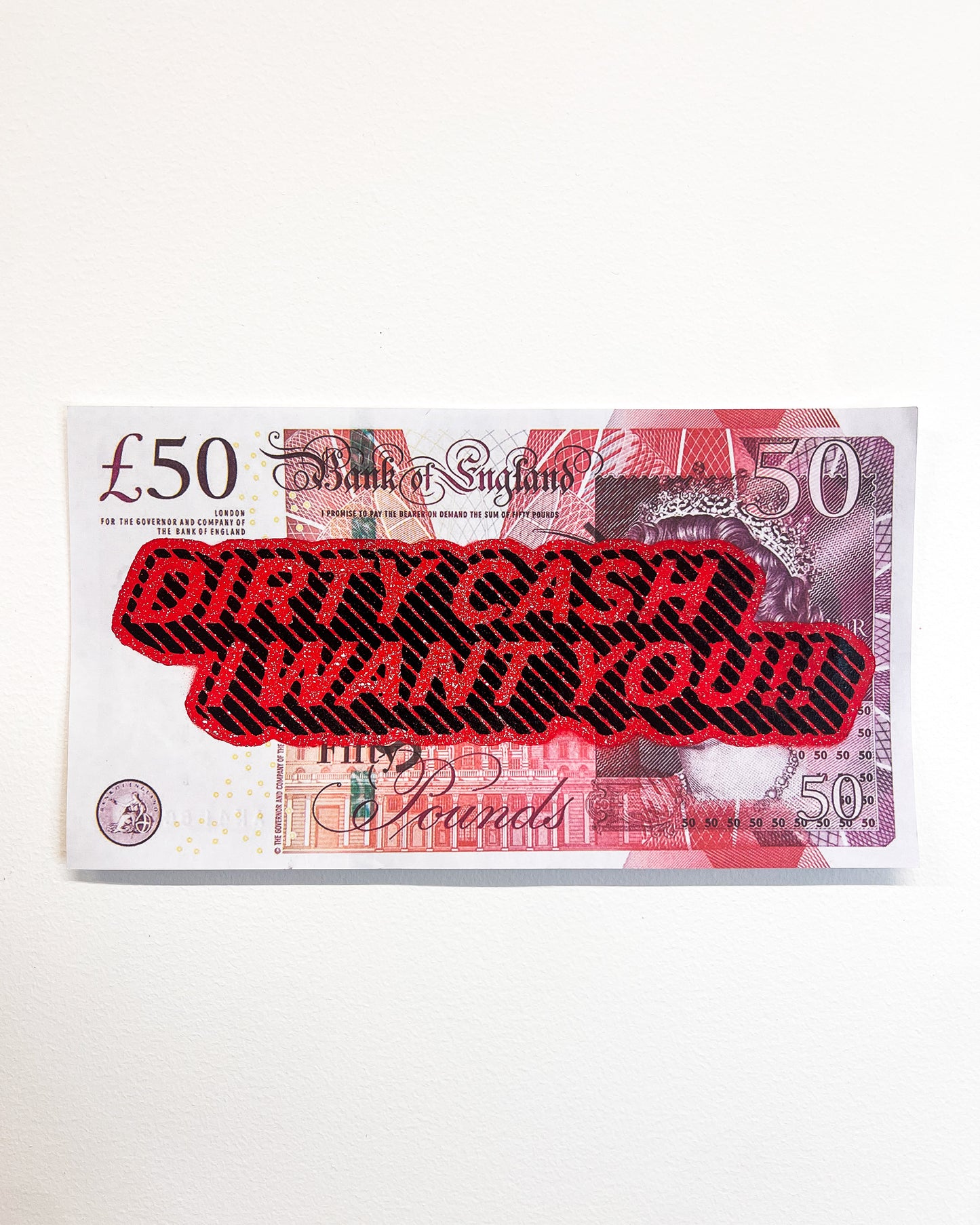 Sam Shrug 'Dirty Cash I Want You' Fake £50 note