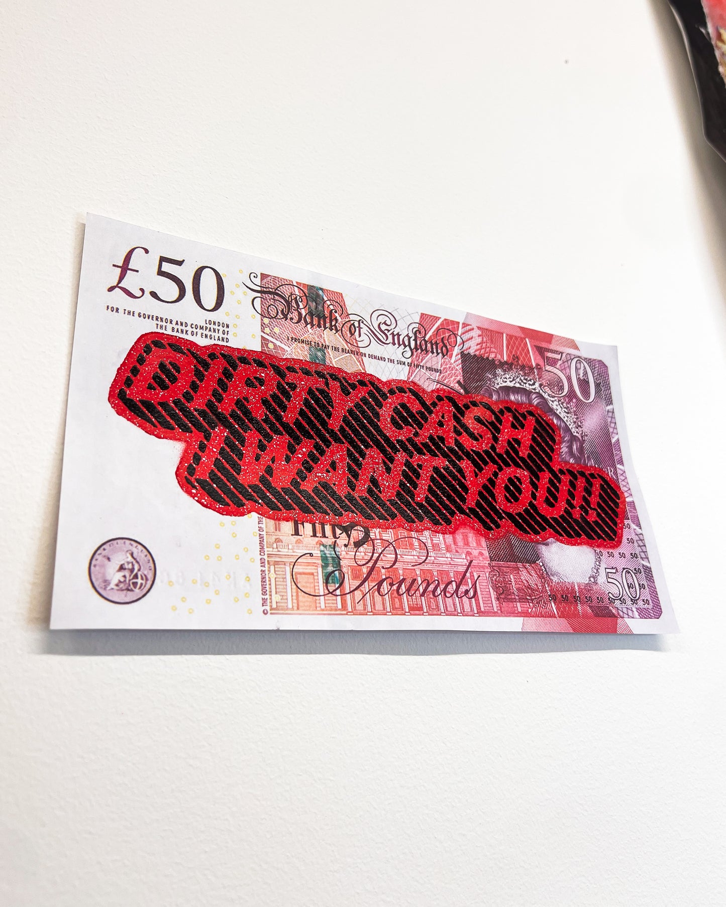 Sam Shrug 'Dirty Cash I Want You' Fake £50 note