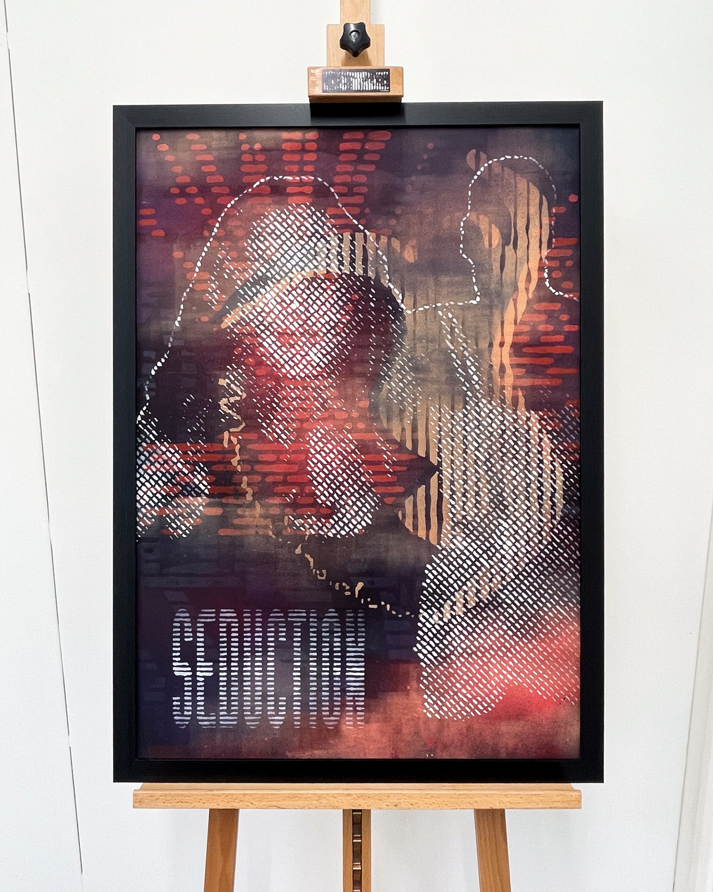 Sam Shrug 'Seduction One, Red' original jungle music imagery stencil piece on fine grain A1 300 GSM paper (unframed)