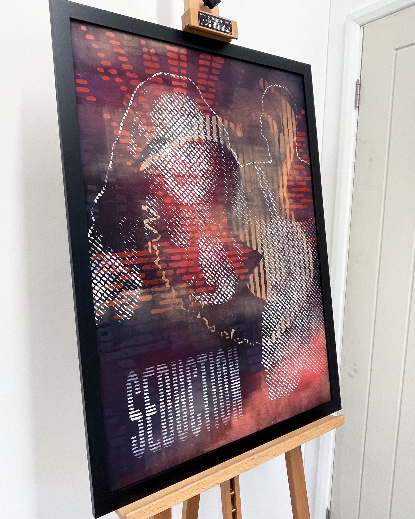 Sam Shrug 'Seduction One, Red' original jungle music imagery stencil piece on fine grain A1 300 GSM paper (unframed)